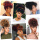 Short Kinky Curly Chignon With Bangs Drawstring Ponytail